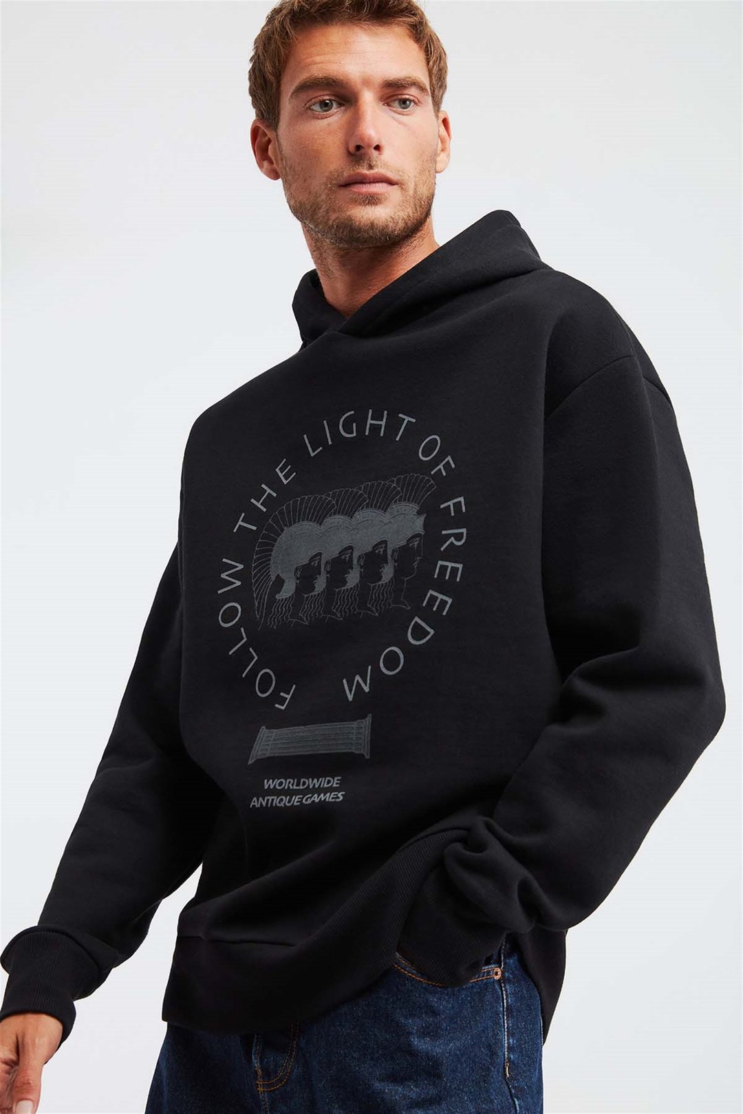 OLYMPOS Örme Oversize Siyah  Sweatshirt