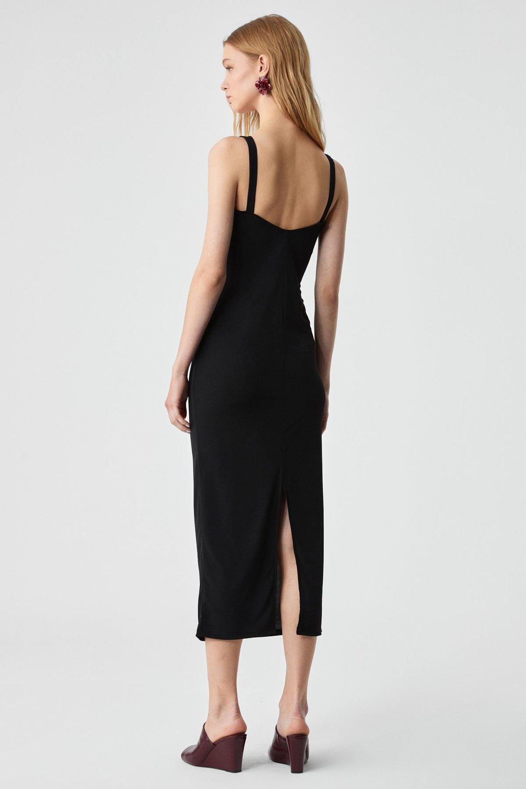 PAERLA Kadın Regular Kolsuz Askılı Yaka Siyah Elbise