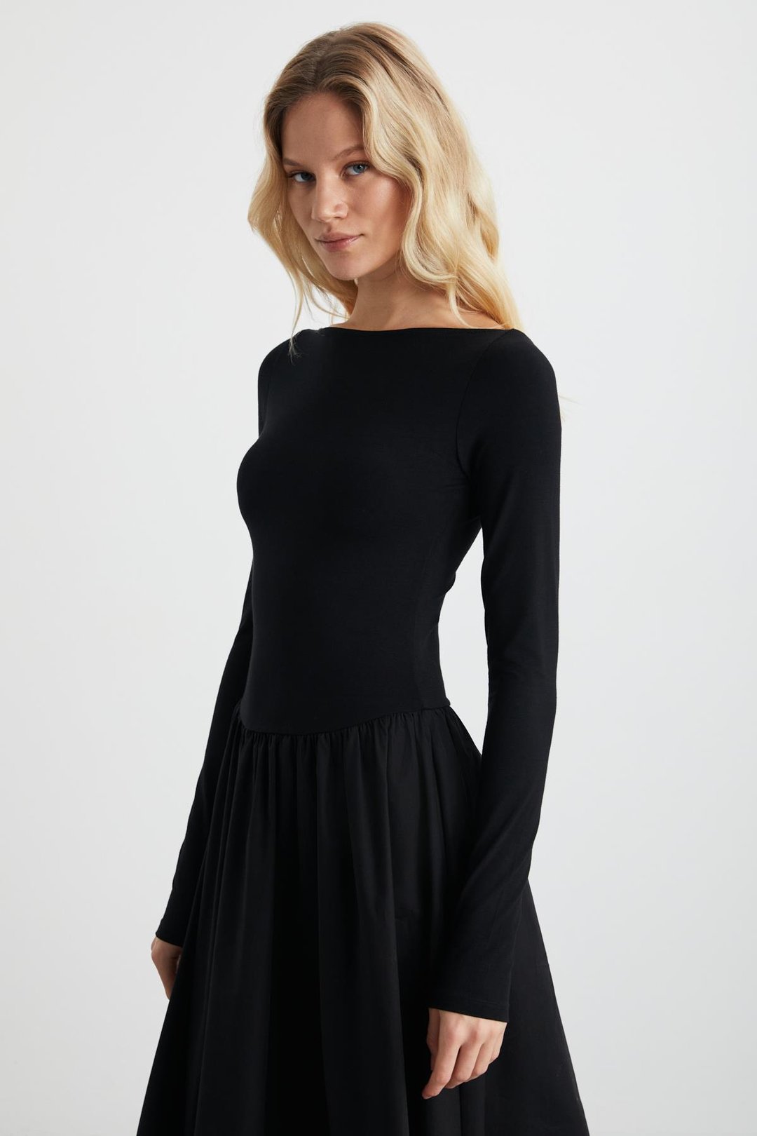 PANİ %95 Pamuk, %5 Elastan Siyah Elbise