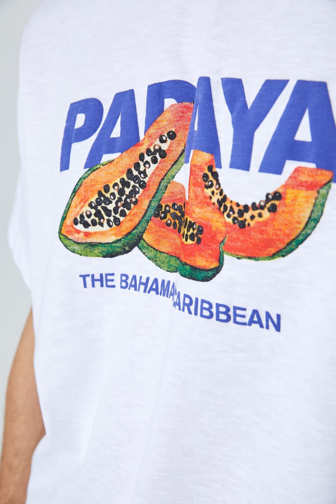 PAPAYA Erkek Sırt Baskılı Beyaz T-Shirt