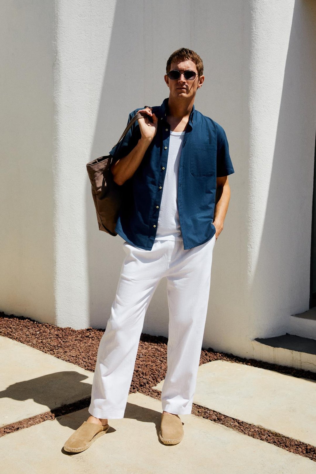 PASSI Erkek Kısa Kollu Tek Cepli Rahat Kesim Relaxed Fit Lacivert Gömlek