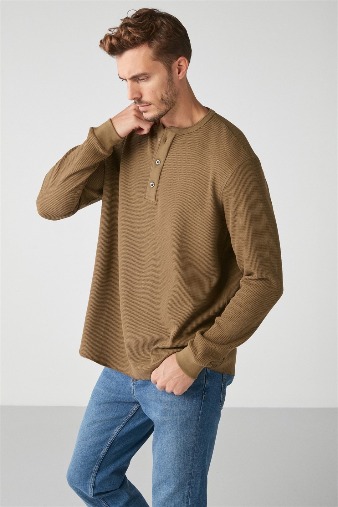 PATRICK Örme Regular Haki  T-Shirt