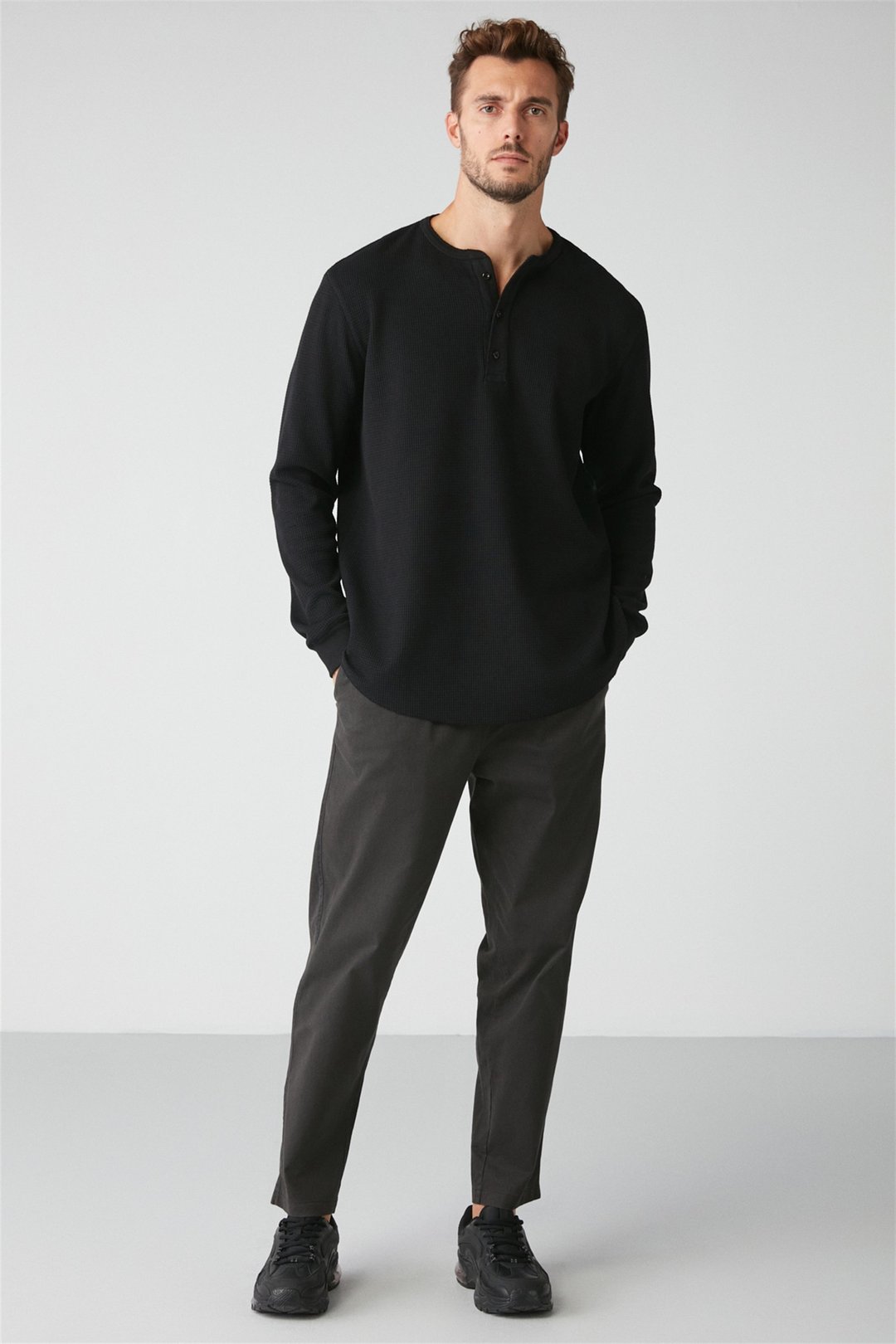 PATRICK Örme Regular Siyah  T-Shirt