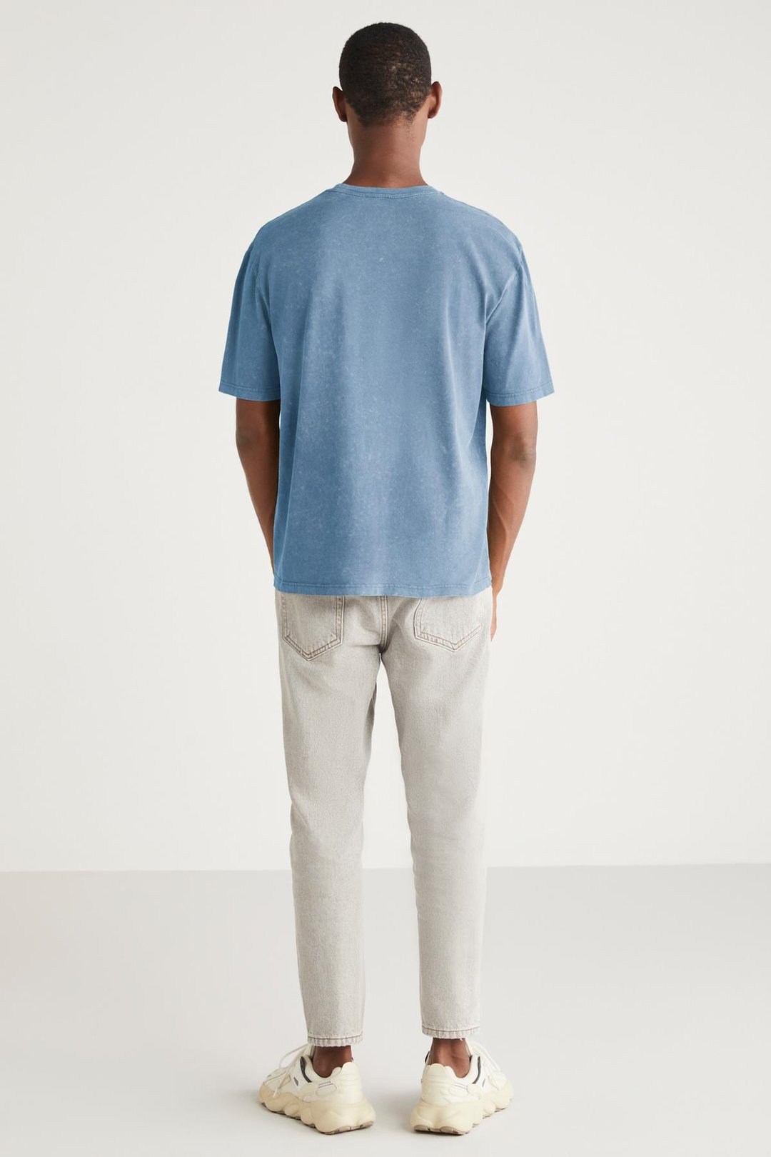 PECKY Basic Relaxed Mavi Tekli T-Shirt