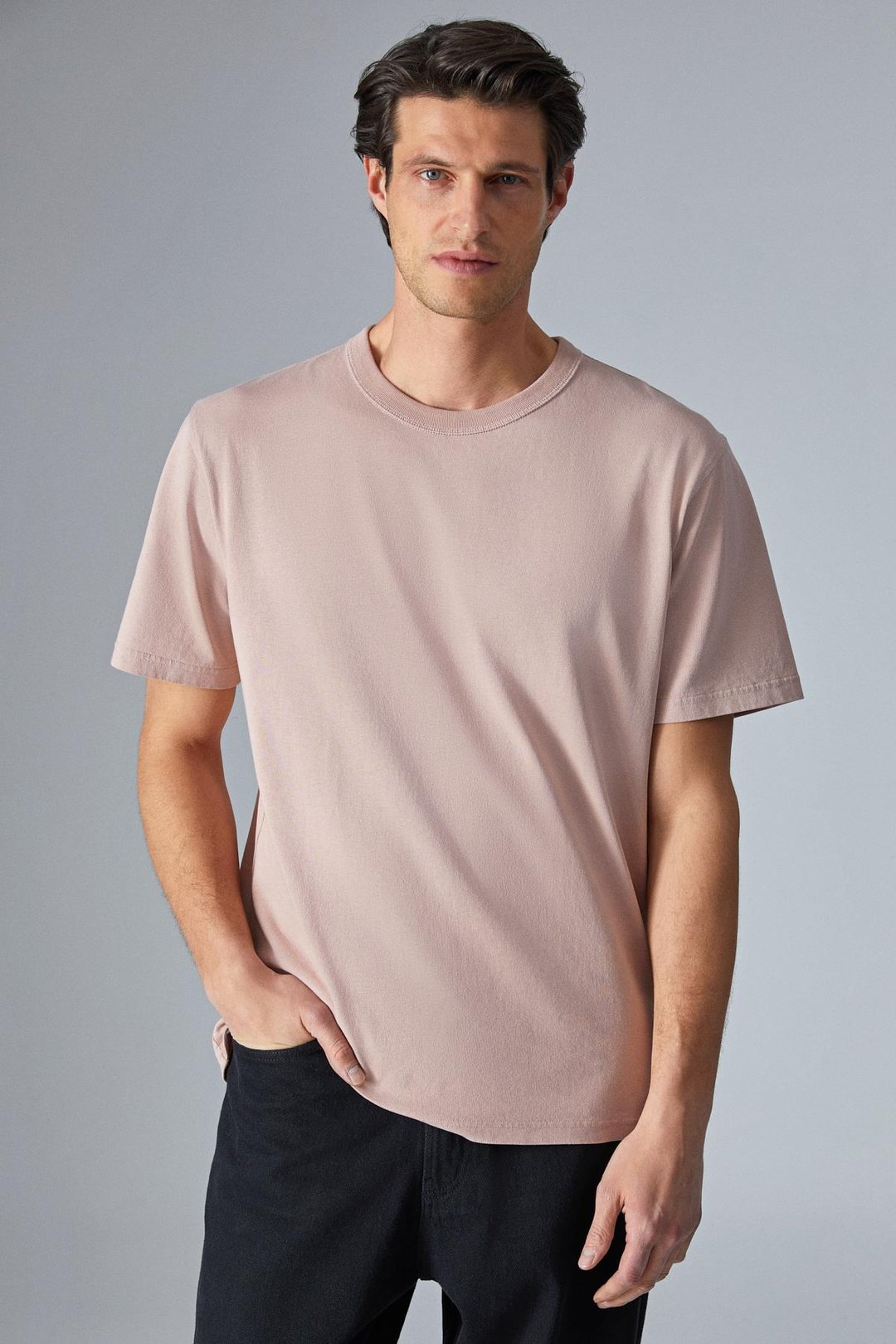 PELTZ Erkek Relaxed Bisiklet Yaka Kısa Kollu Gül Kurusu T-Shirt