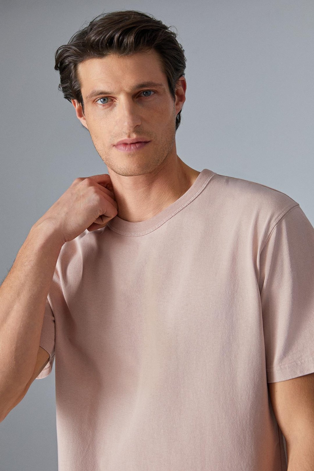 PELTZ Erkek Relaxed Bisiklet Yaka Kısa Kollu Gül Kurusu T-Shirt