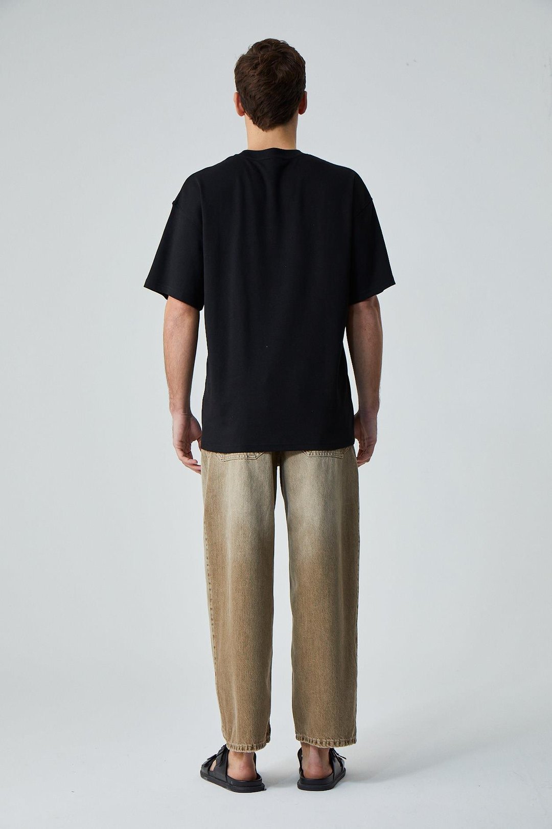 PRISMATIC Erkek %100 Organik Pamuklu Özel Kalın Dokulu Nefes Alabilir Oversize Baskılı Siyah T-Shirt