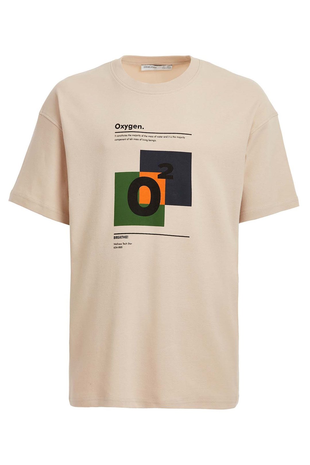 PRISMATIC Örme Oversize Bej  T-Shirt