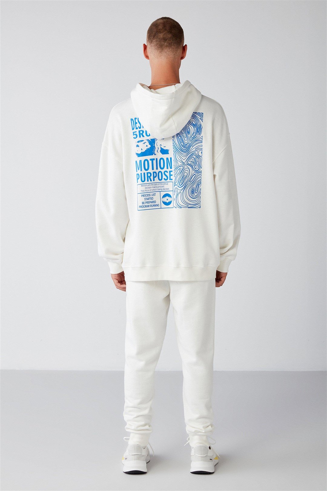 PROCESS Erkek Relaxed Oversize Ekru  Sweatshirt