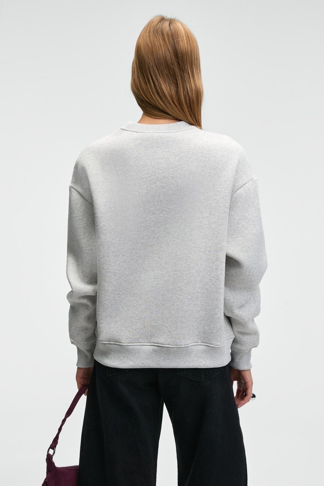 PROGRISTO Kadın Puff Baskı Detaylı Regular Fit Grimelanj Sweatshirt