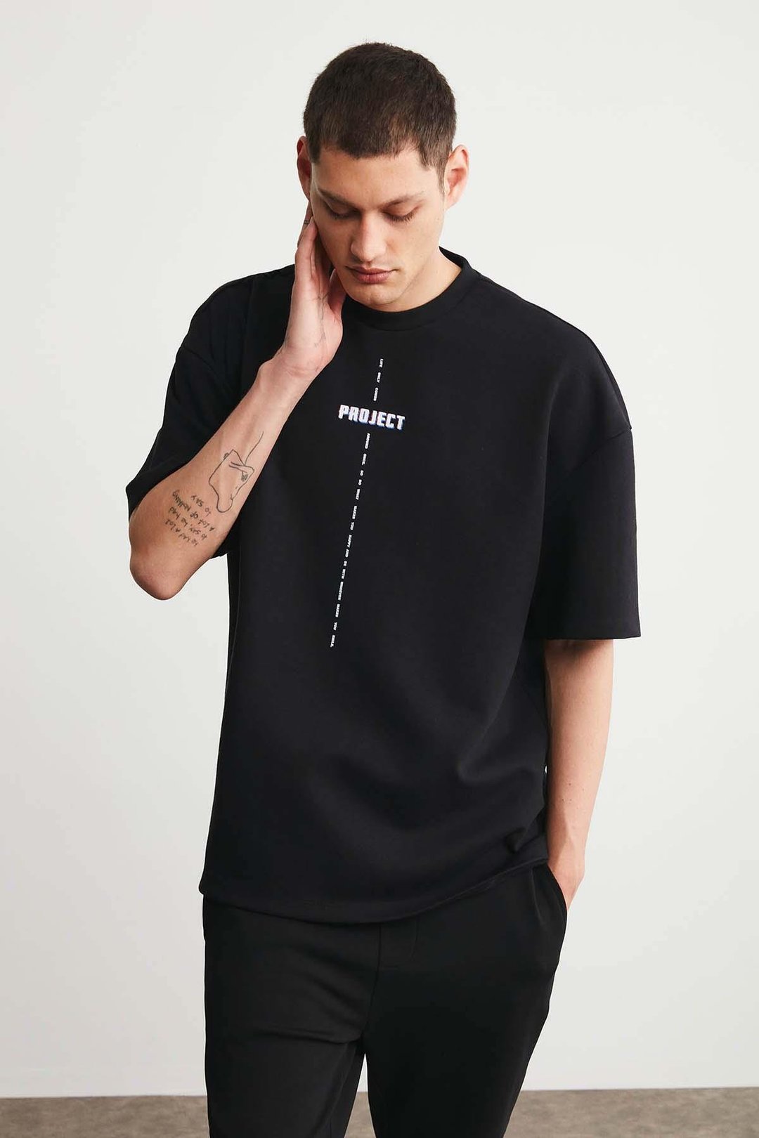 PROJECT  Oversize Siyah  T-Shirt