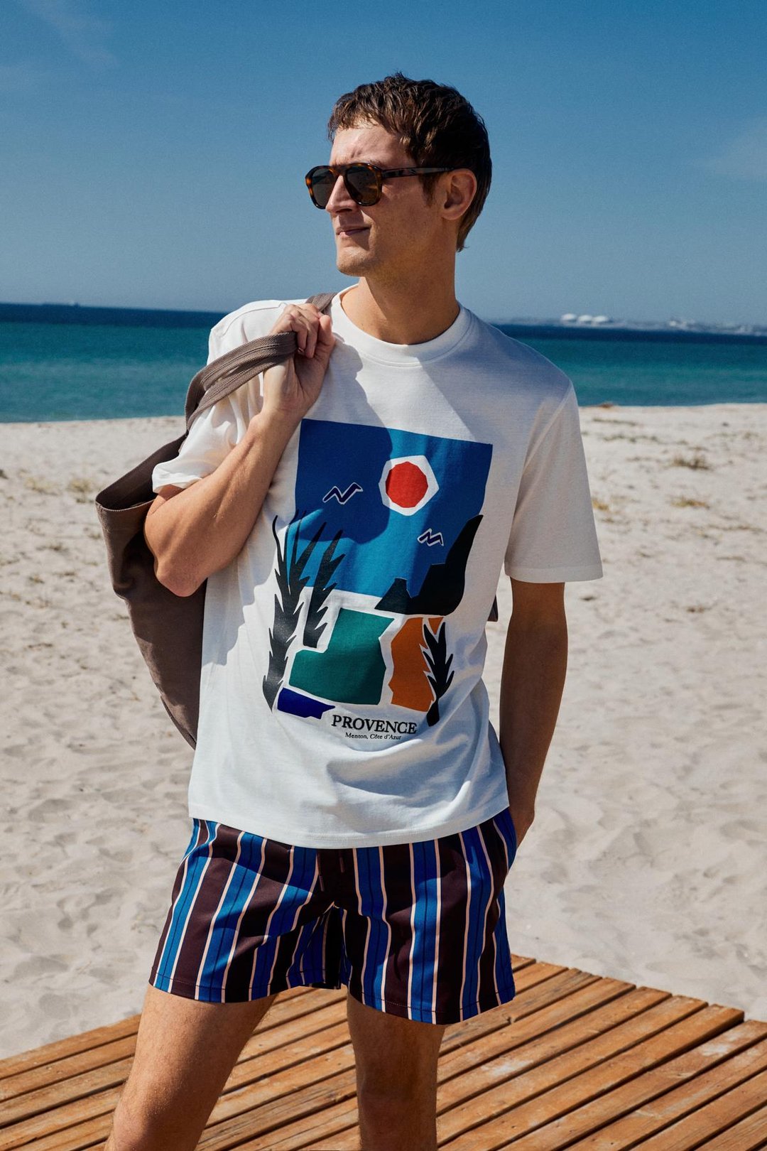 PROVENCE Erkek Bisiklet Yaka %100 Organik Pamuklu Regular Fit Beyaz T-Shirt