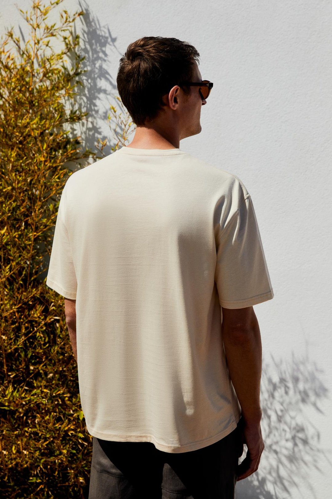 PROVENCE Erkek Bisiklet Yaka %100 Organik Pamuklu Regular Fit Açık Bej T-Shirt