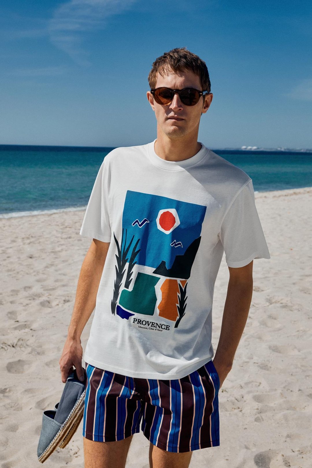 PROVENCE Erkek Bisiklet Yaka %100 Organik Pamuklu Regular Fit Beyaz T-Shirt