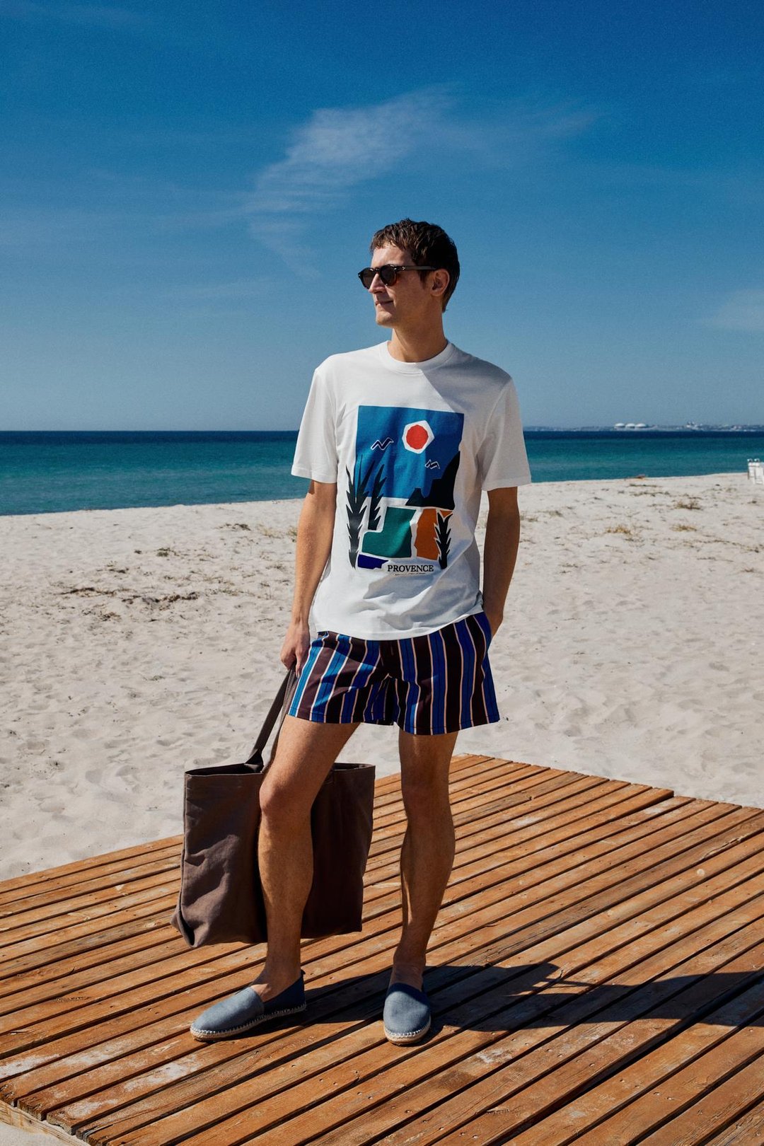 PROVENCE Erkek Bisiklet Yaka %100 Organik Pamuklu Regular Fit Beyaz T-Shirt