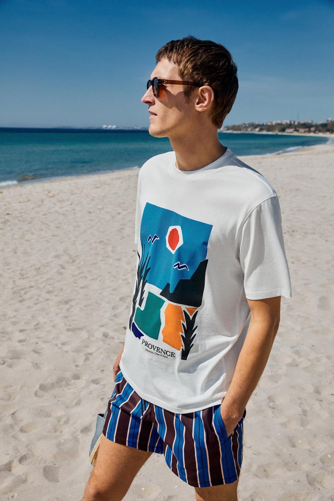 PROVENCE Erkek Bisiklet Yaka %100 Organik Pamuklu Regular Fit Beyaz T-Shirt