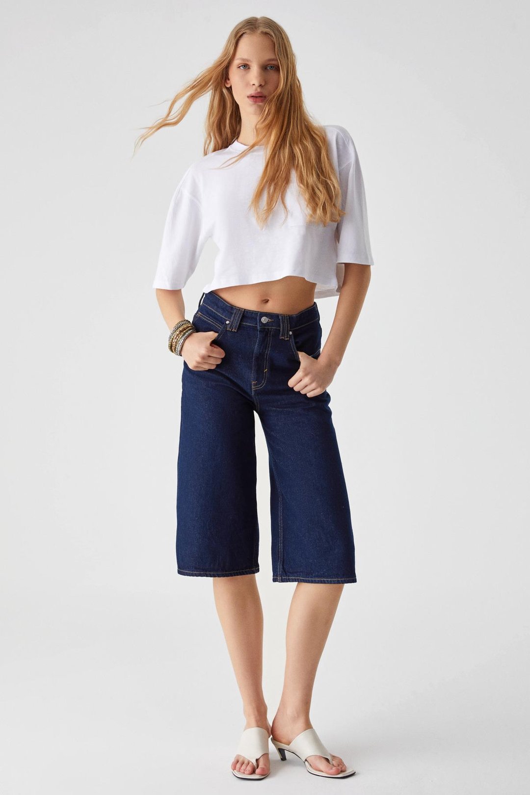 QEFKOP Kadın %100 Pamuk Bisiklet Yaka Oversize Beyaz T-Shirt