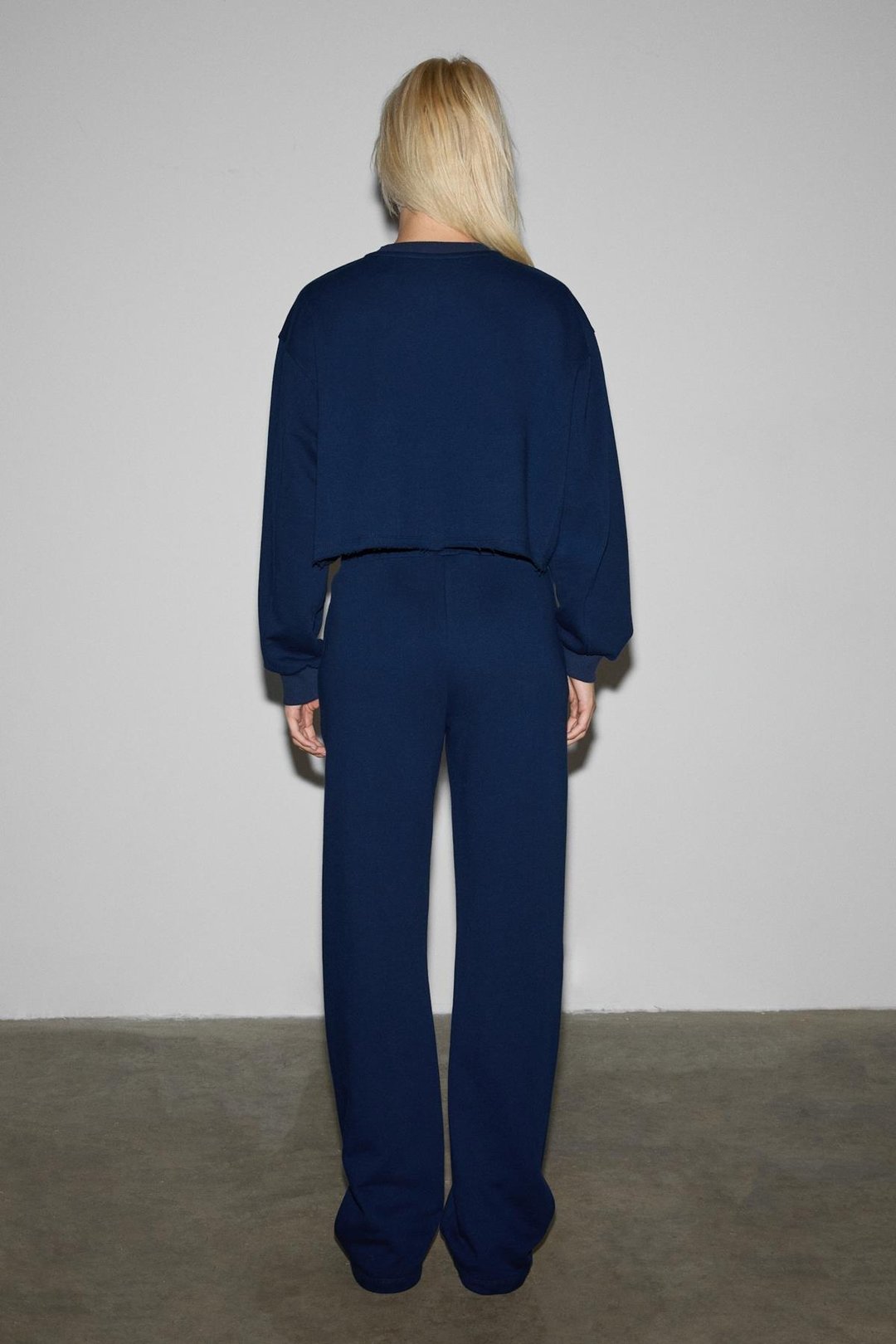 QERKS Kadın Baskı Detaylı Oversize Lacivert Sweatshirt