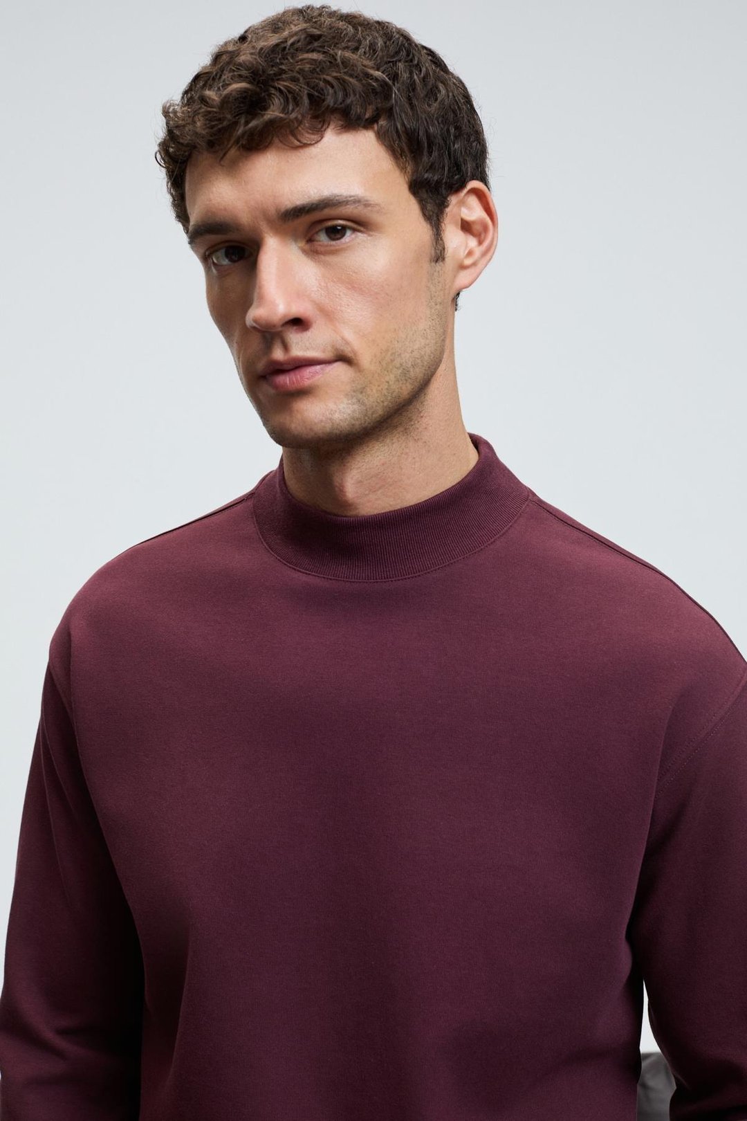 QUILLA Erkek Yarım Balıkçı Basic Bordo Sweatshirt