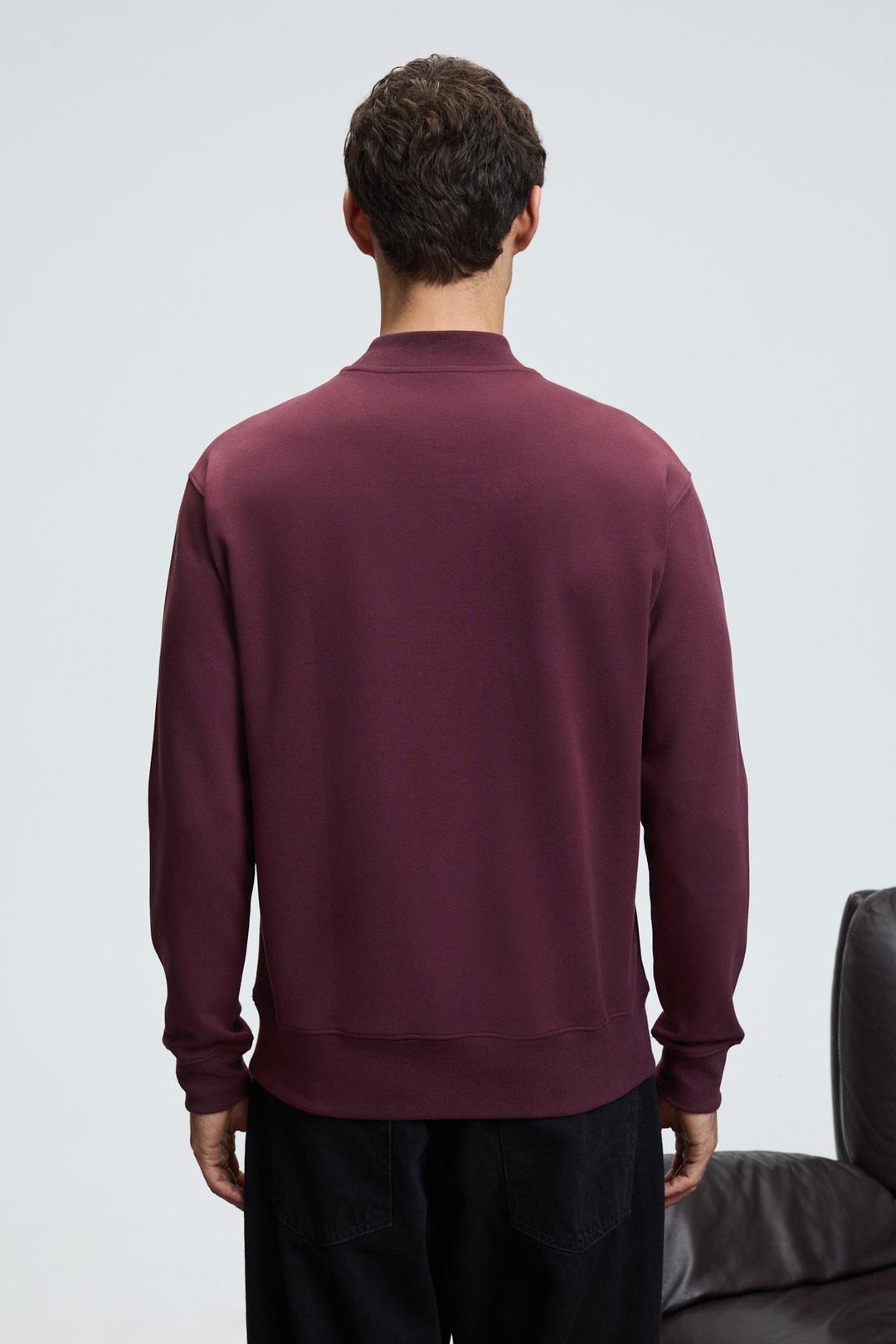 QUILLA Erkek Yarım Balıkçı Basic Bordo Sweatshirt