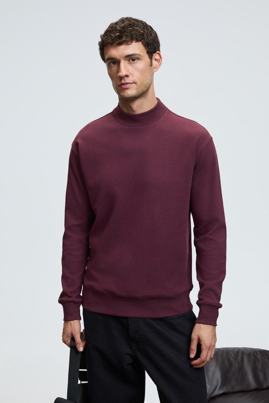 QUILLA Erkek Yarım Balıkçı Basic Bordo Sweatshirt
