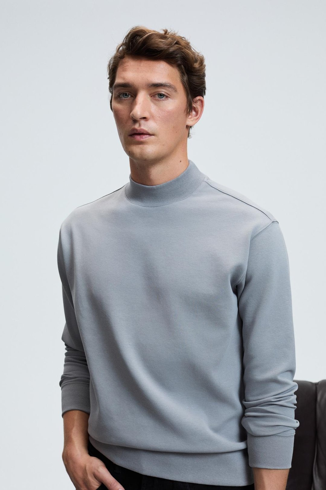 QUILLA Erkek Yarım Balıkçı Basic Gri Sweatshirt