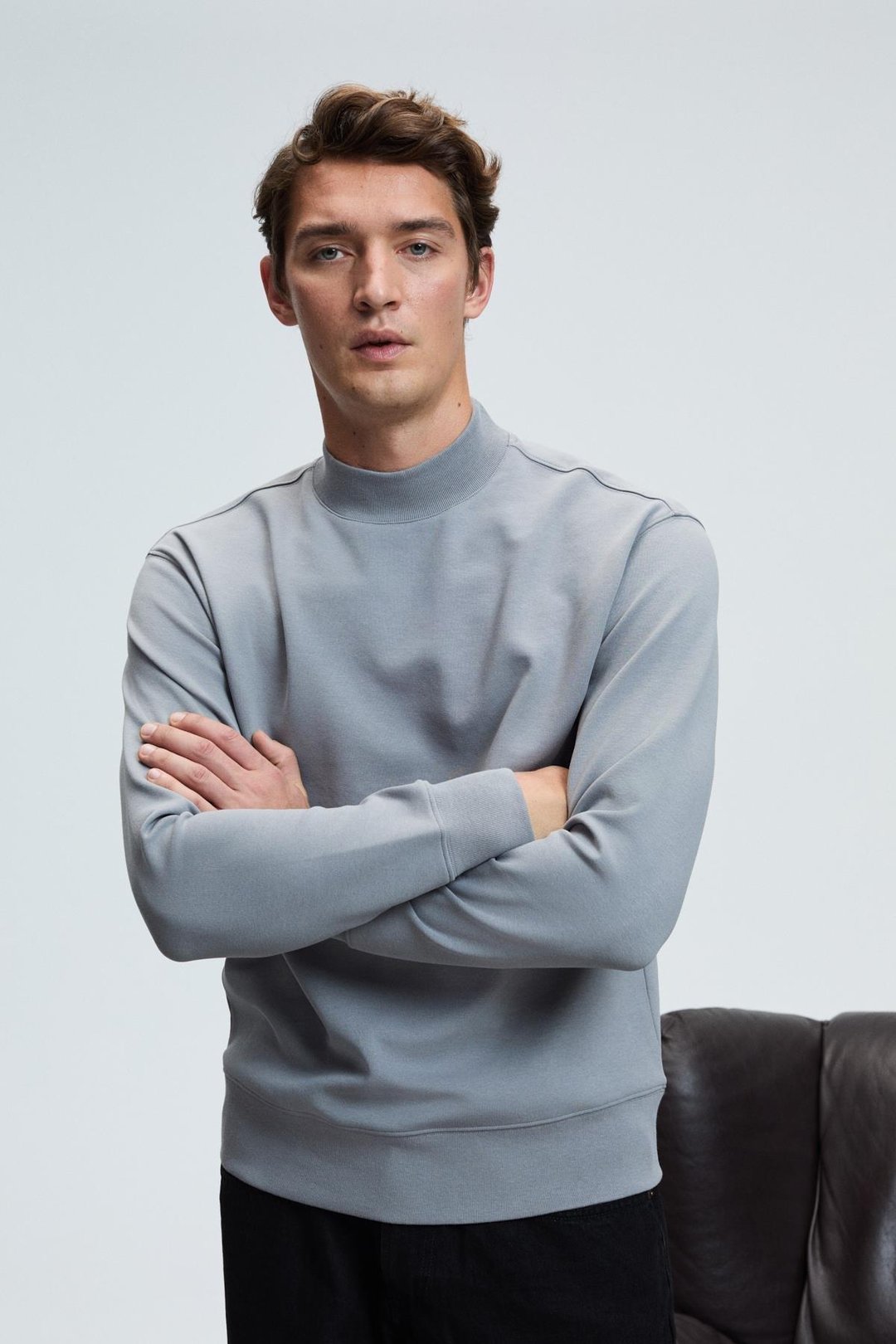 QUILLA Erkek Yarım Balıkçı Basic Gri Sweatshirt