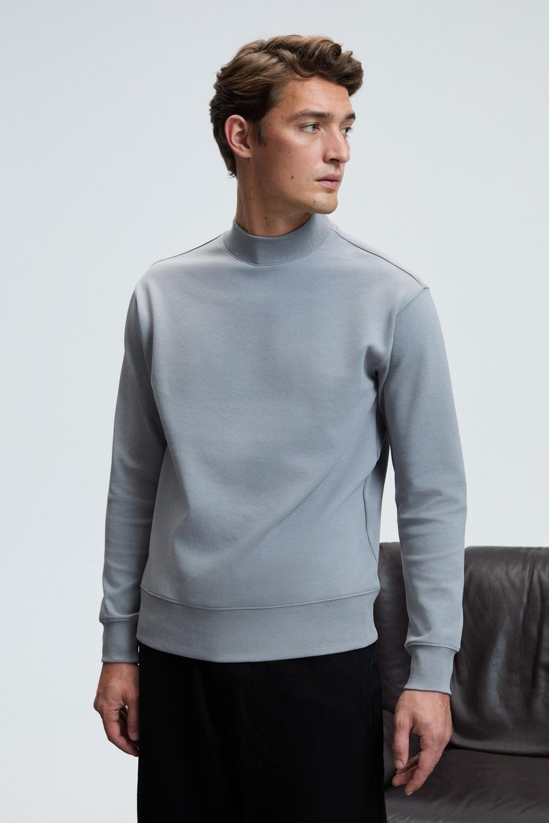 QUILLA Erkek Yarım Balıkçı Basic Gri Sweatshirt