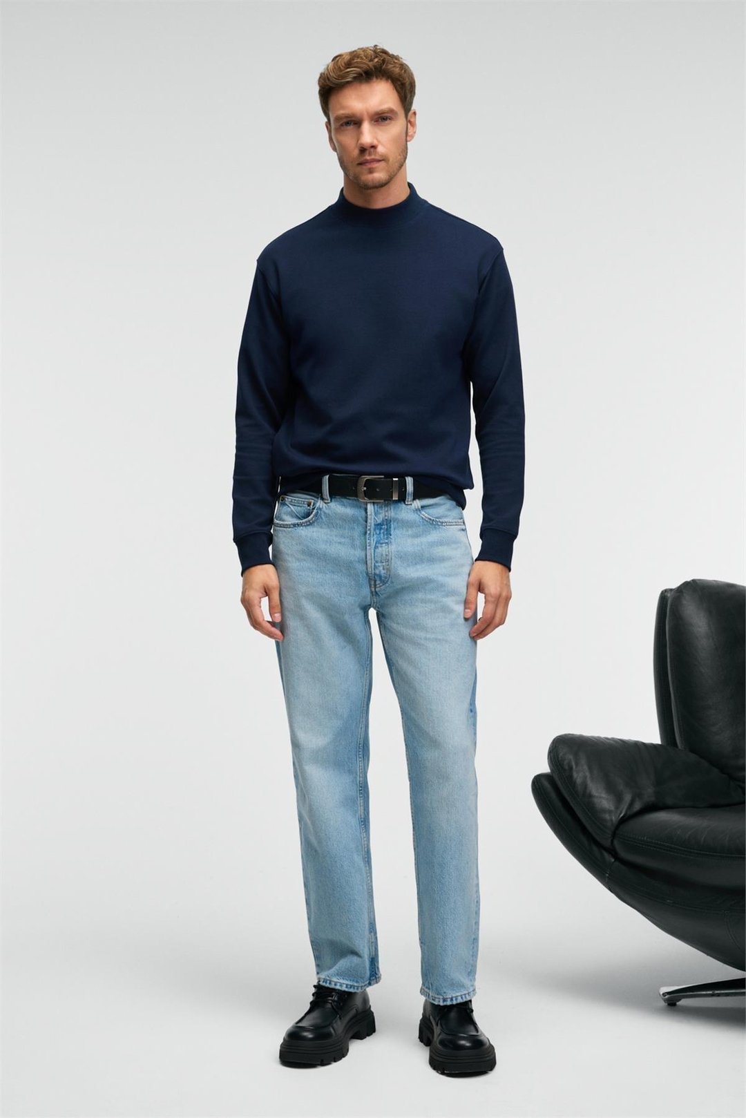 QUILLA Erkek Yarım Balıkçı Basic Lacivert Sweatshirt