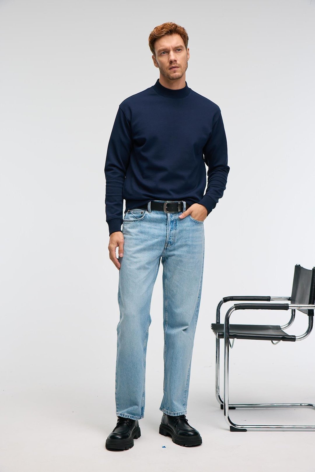 QUILLA Erkek Yarım Balıkçı Basic Lacivert Sweatshirt