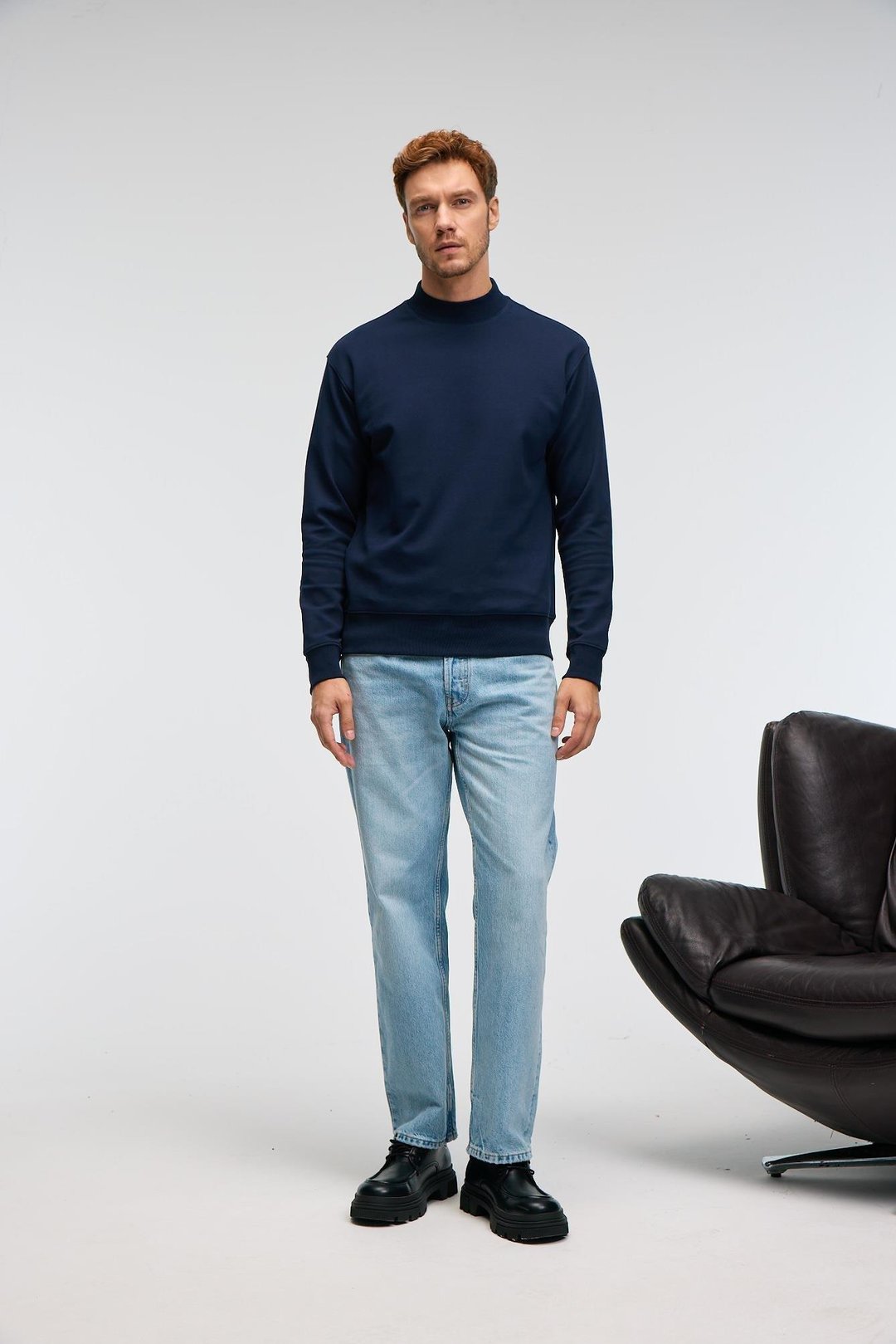 QUILLA Erkek Yarım Balıkçı Basic Lacivert Sweatshirt