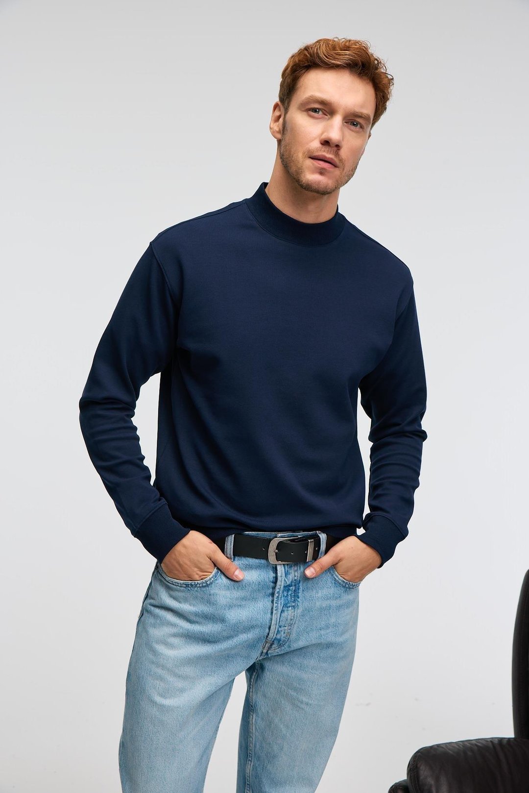 QUILLA Erkek Yarım Balıkçı Basic Lacivert Sweatshirt