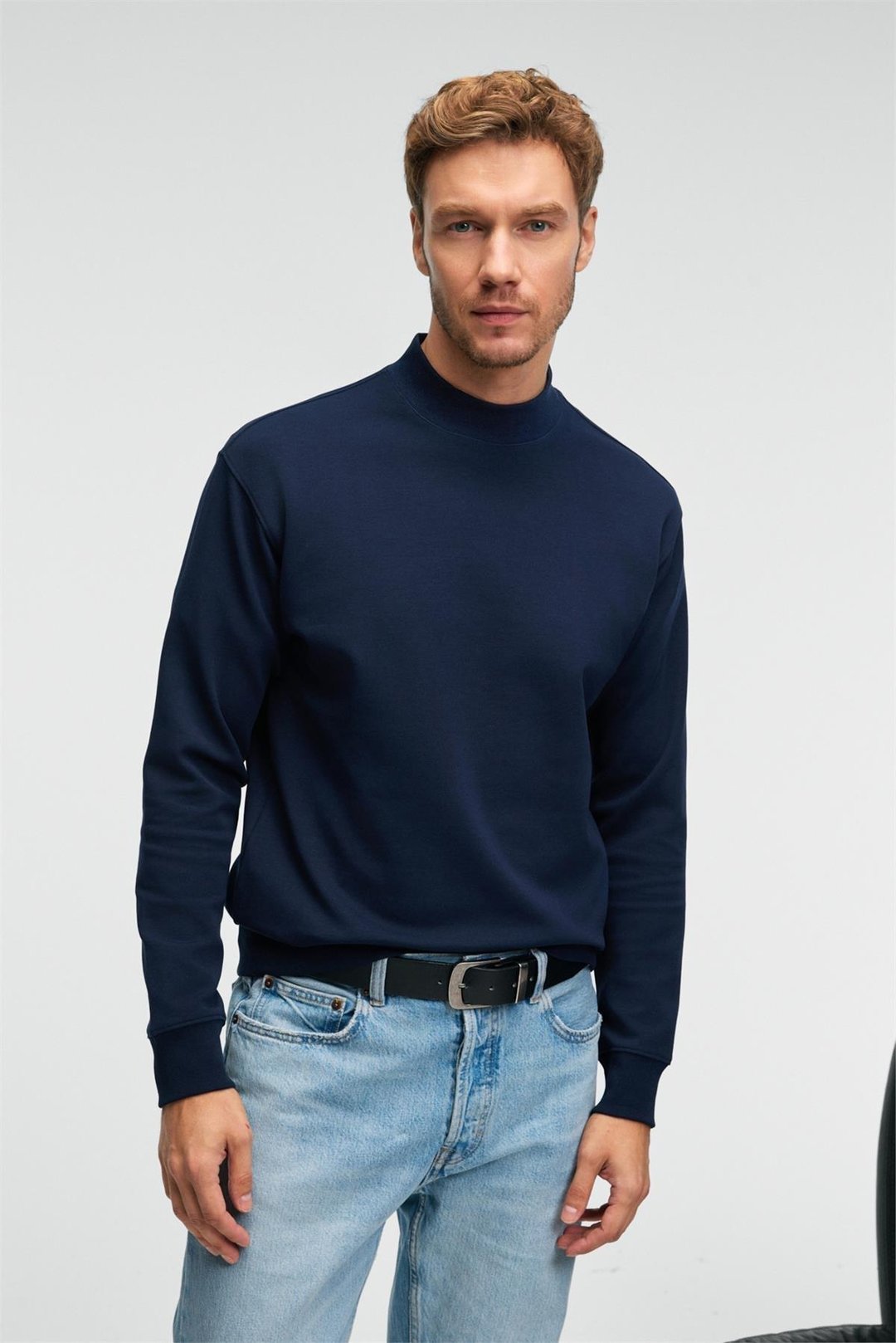 QUILLA Erkek Yarım Balıkçı Basic Lacivert Sweatshirt