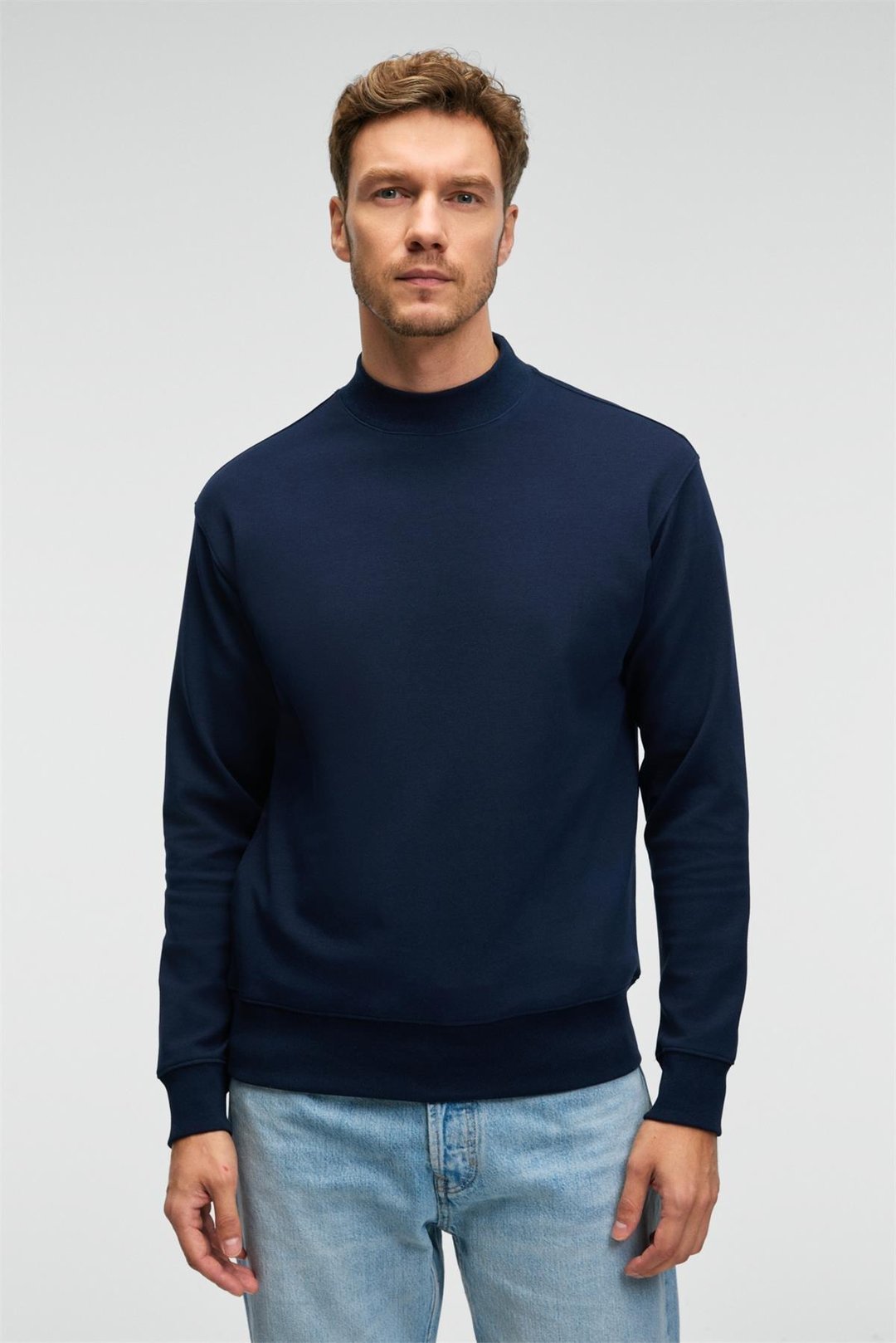 QUILLA Erkek Yarım Balıkçı Basic Lacivert Sweatshirt