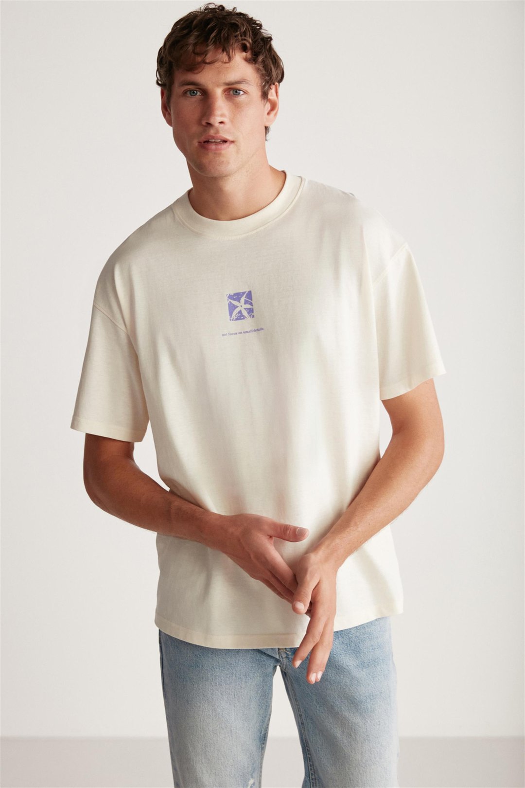QUINCY Örme Regular Vanilya Tekli T-Shirt