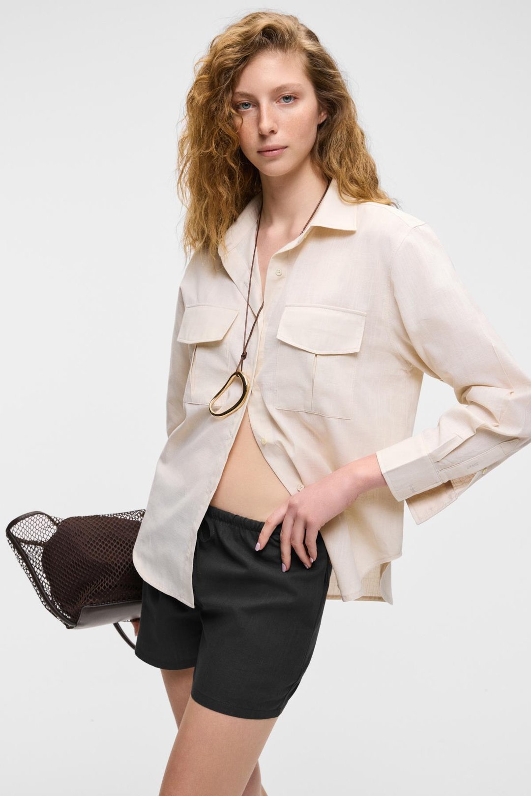 QUINETA Kadın %100 Pamuk Keten Görünümlü Rahat Regular Fit Siyah Şort