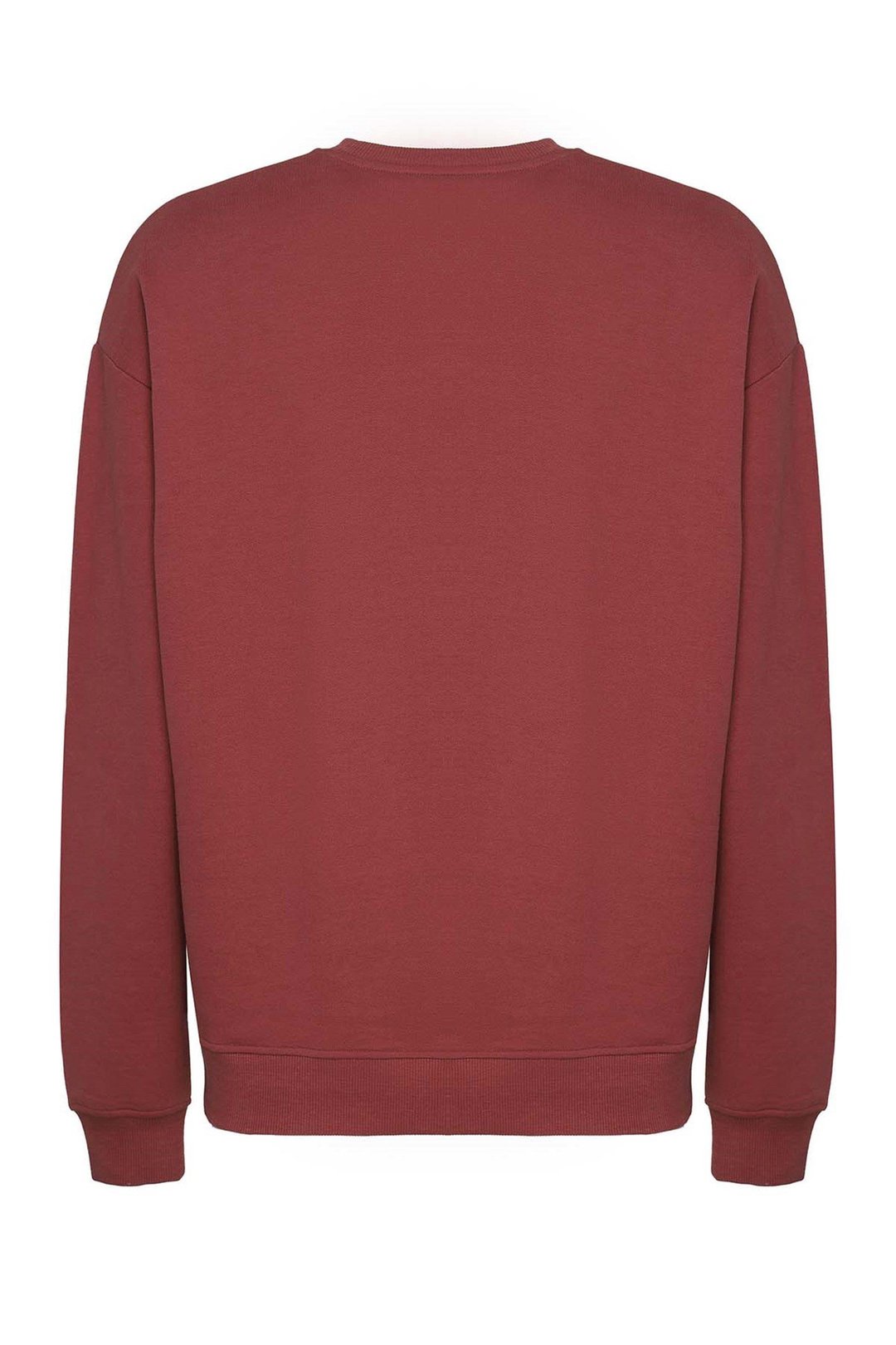 Raırok Erkek İçi Polarlı Comfort Bej Oversize Nakışlı Bordo Sweatshirt