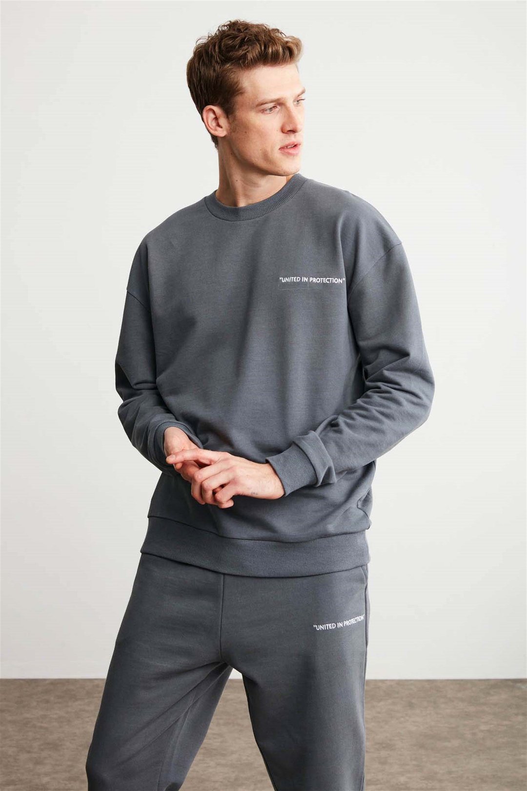 RAIROK Örme Comfort Fit Koyu Gri  Sweatshirt