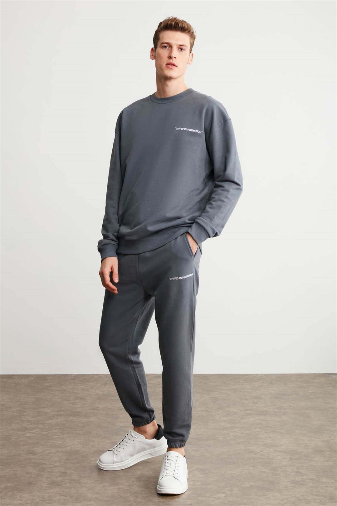 RAIROK Örme Comfort Fit Koyu Gri  Sweatshirt