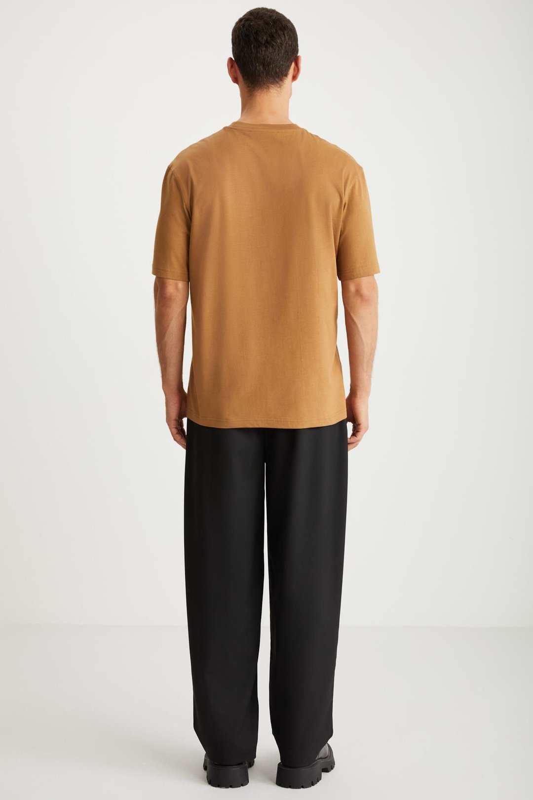 RAMADAN  Comfort Kahverengi Tekli T-Shirt