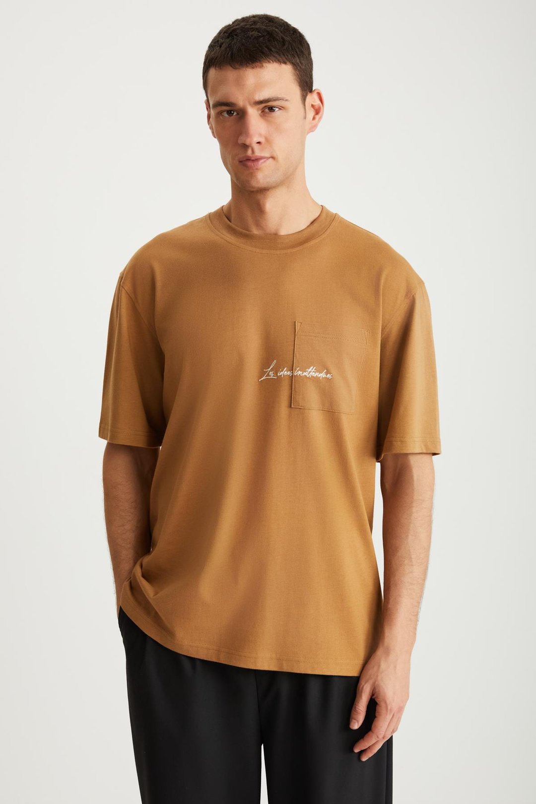 RAMADAN  Comfort Kahverengi Tekli T-Shirt