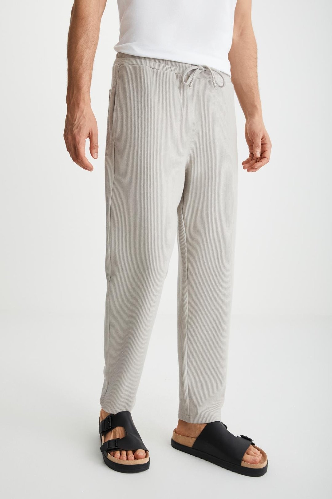 RAMADAN  Regular Bej Tekli Eşofman Altı