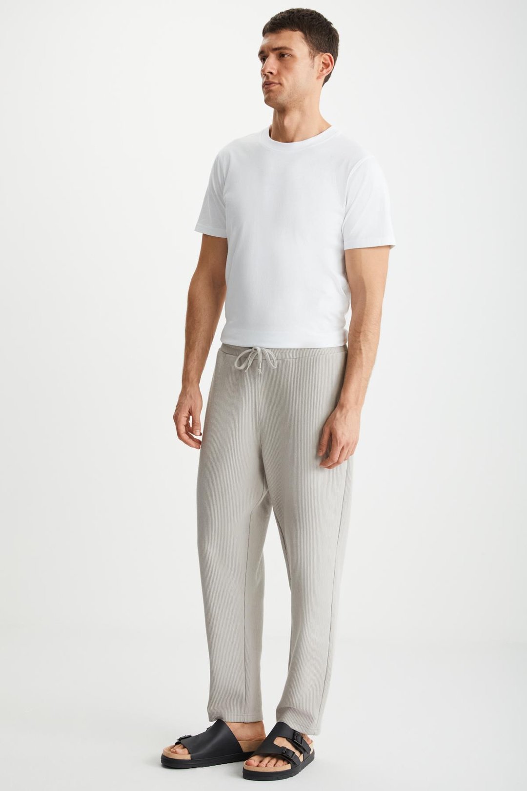 RAMADAN  Regular Bej Tekli Eşofman Altı