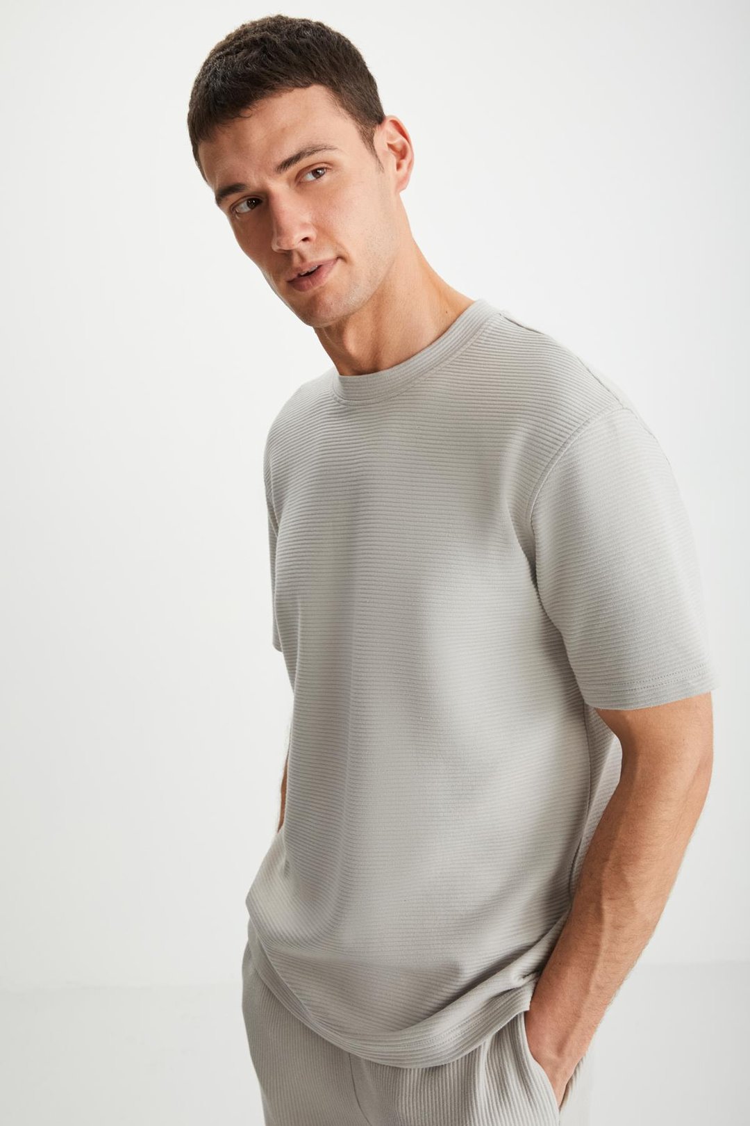 RAMADAN  Regular Bej Tekli T-Shirt