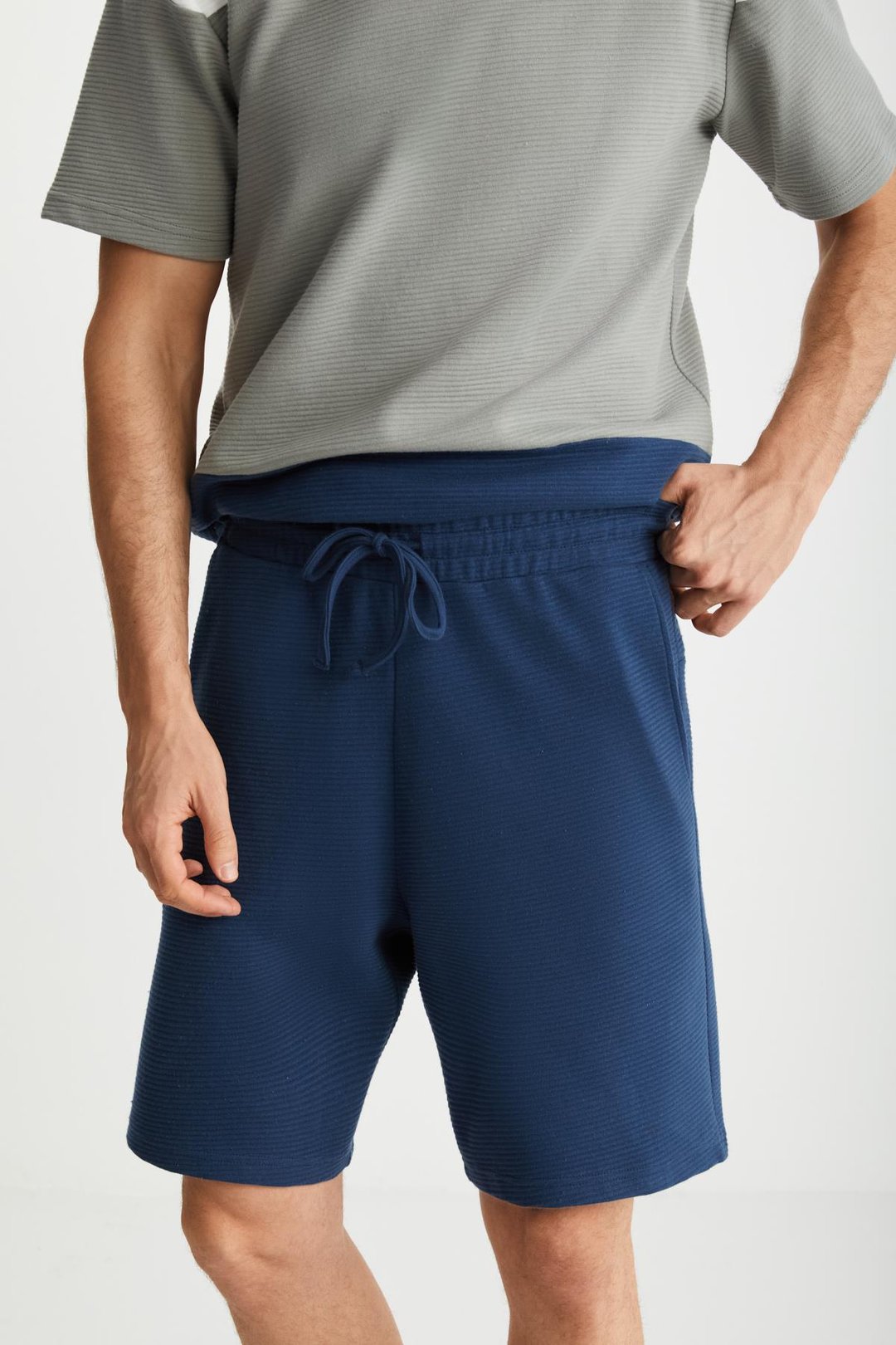 RAMADAN  Regular Lacivert Tekli Şort