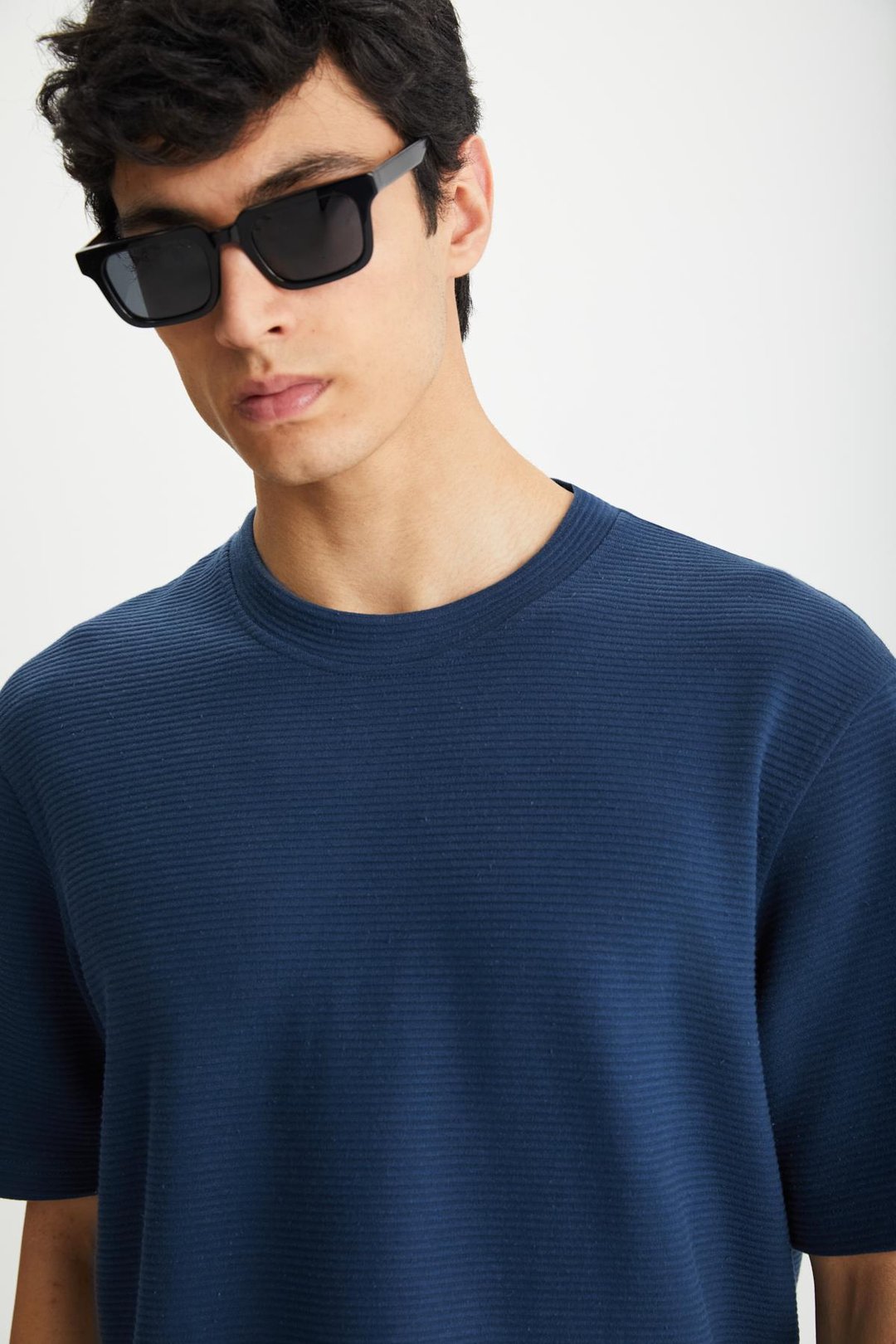 RAMADAN  Regular Lacivert Tekli T-Shirt