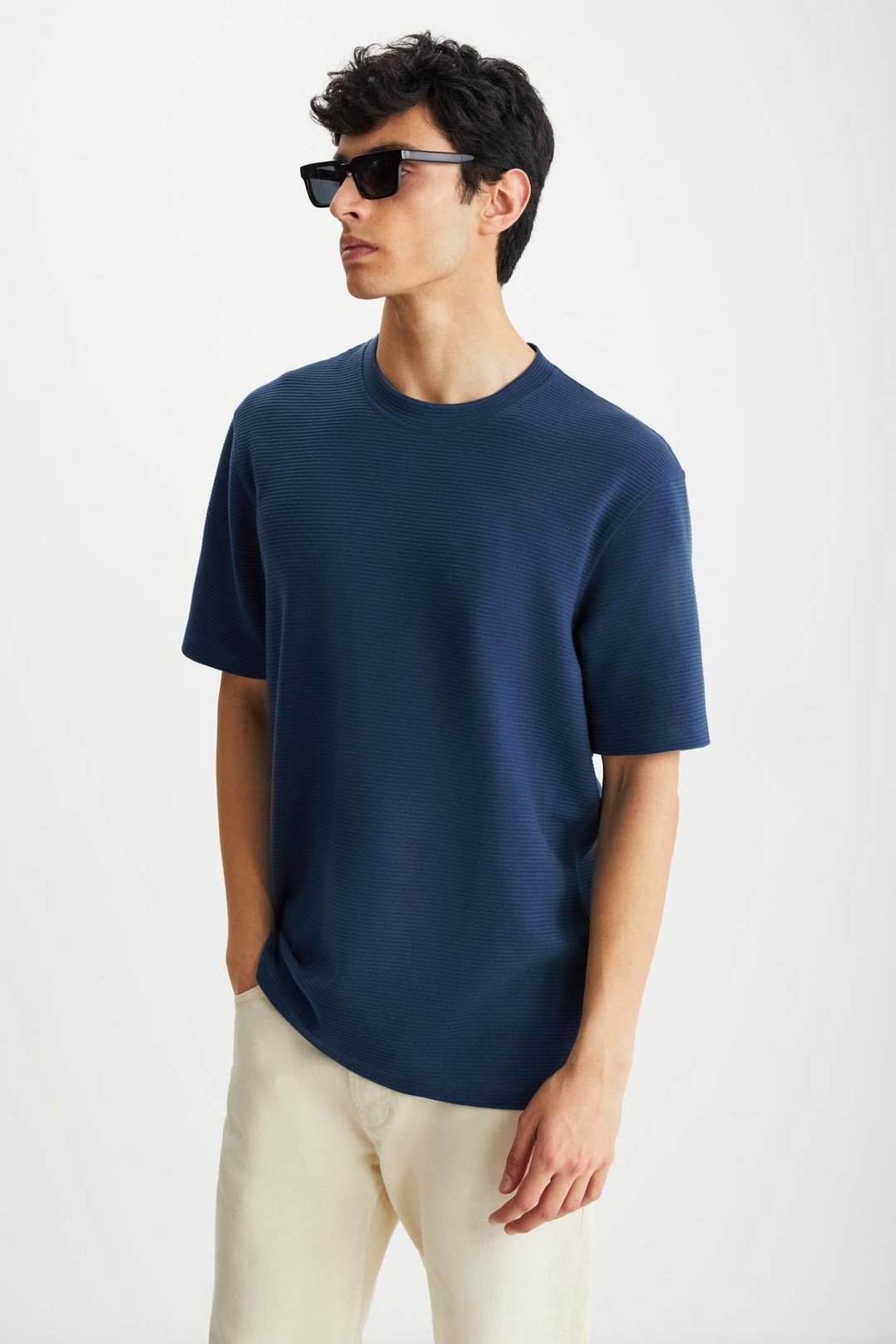 RAMADAN  Regular Lacivert Tekli T-Shirt