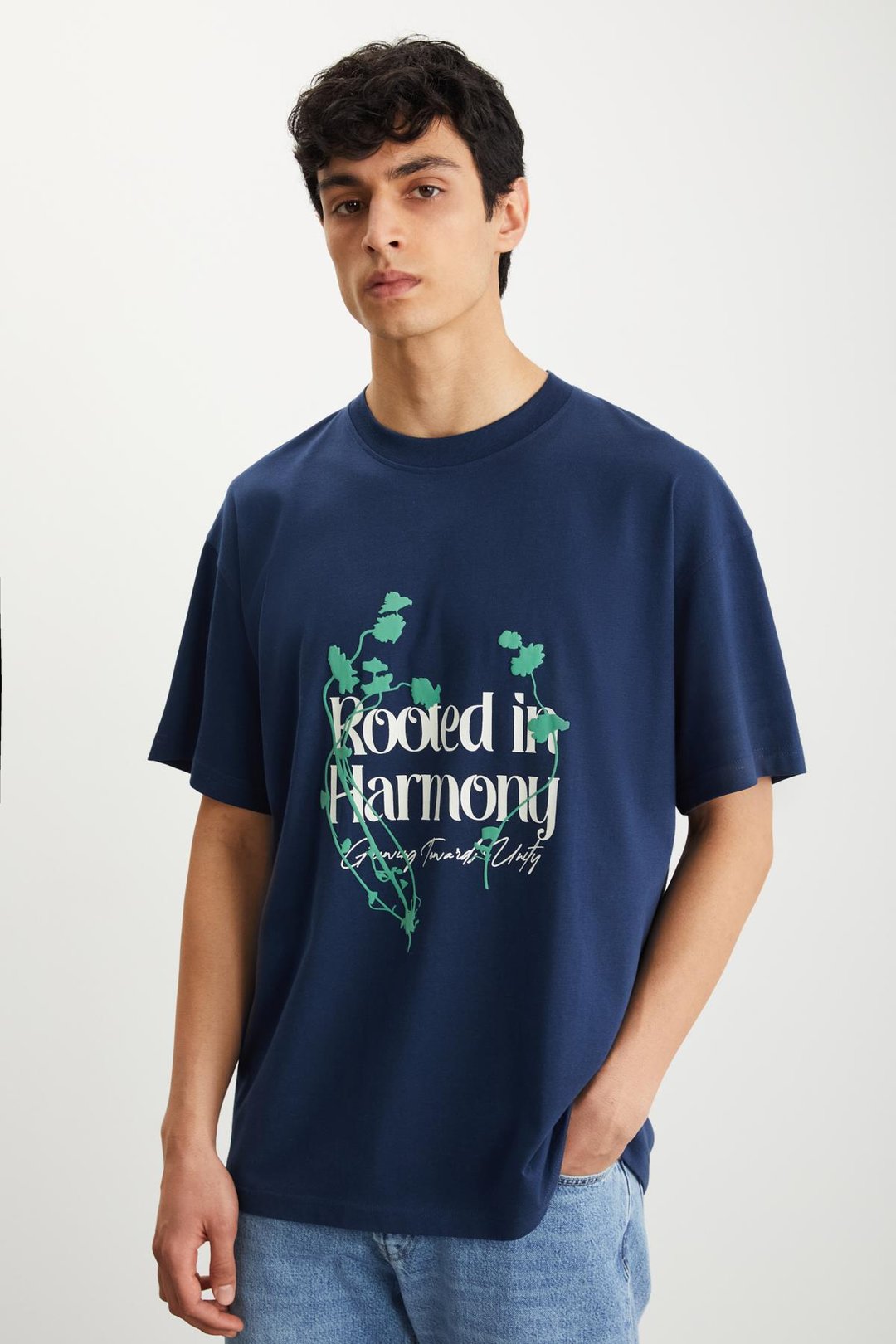 RAMADAN  Regular Lacivert Tekli T-Shirt