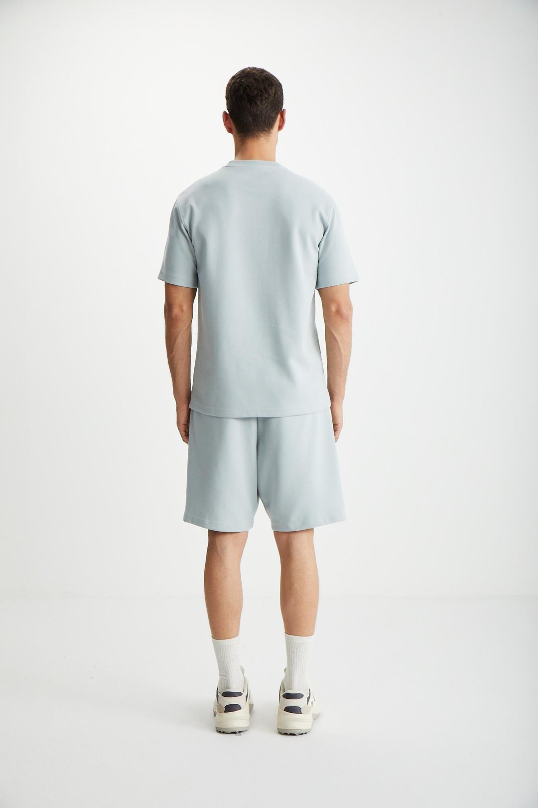 RAMADAN  Regular Mavi Tekli Şort