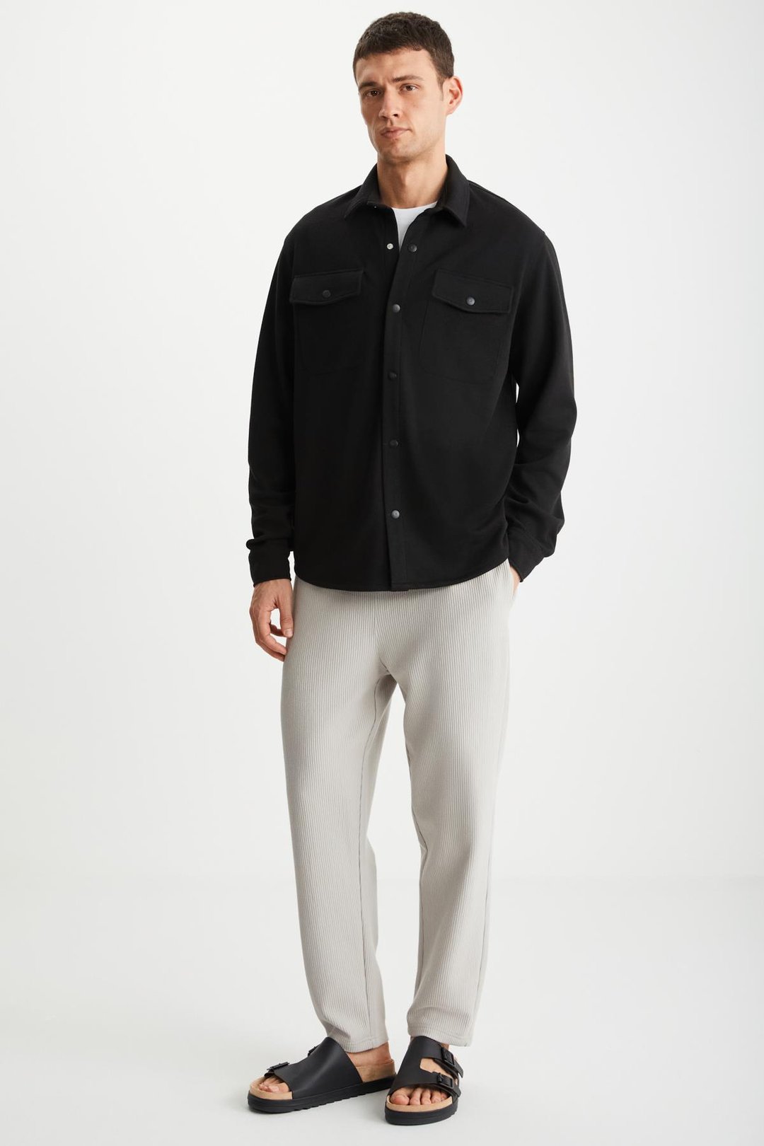 RAMADAN  Regular Siyah Tekli Gömlek